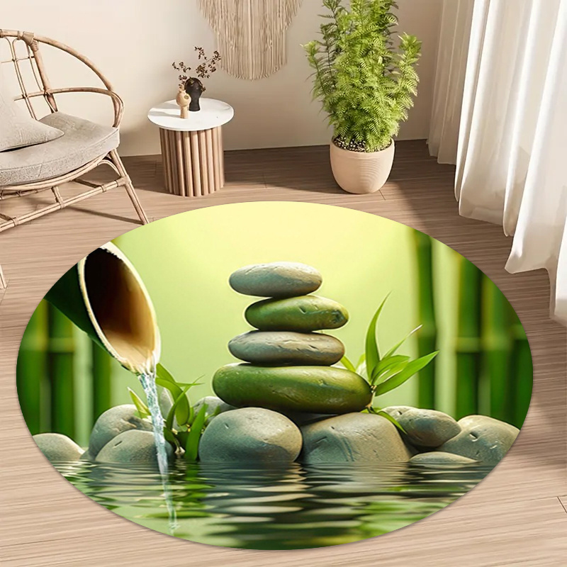 Spa Wellness Hotel - Zen Bamboo Stone Water Flow Round